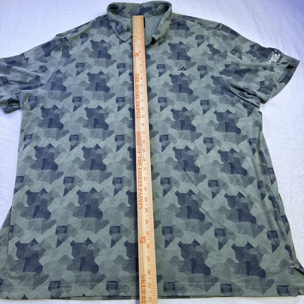 Adidas  CAMO Golf POLO SHIRT MENS 2XL Climalite  -  PERFORMANCE CAMO BLUES